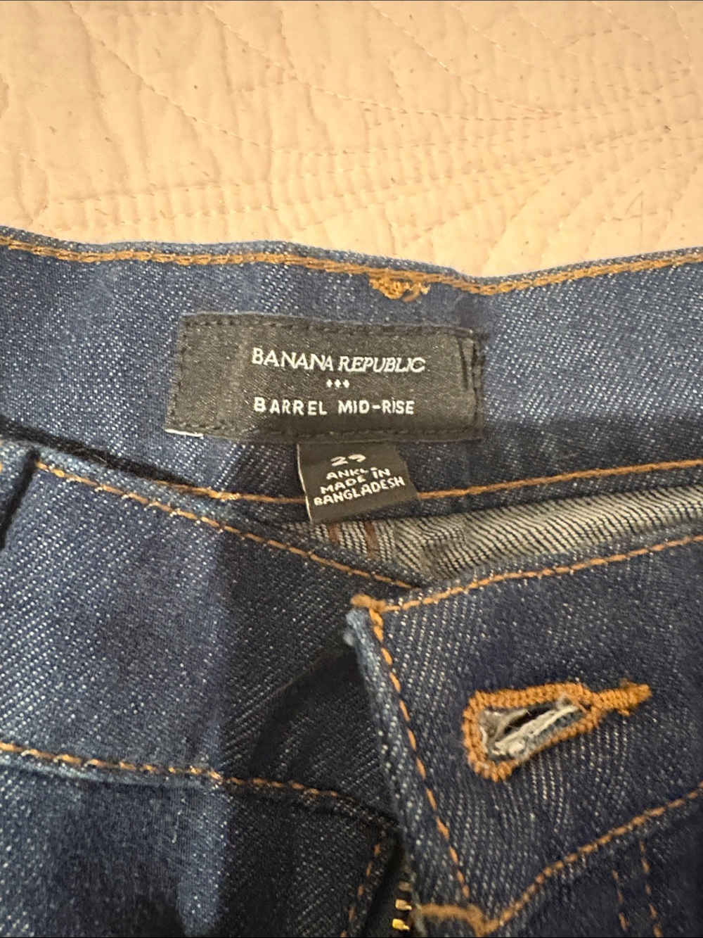 Banana Republic Dark Blue Denim Barrel Mid-Rise Jeans